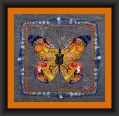 BOO Butterfly Halloween cross stitch pattern