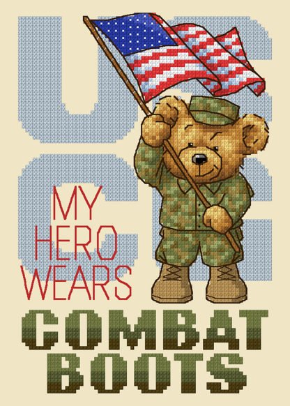 Military Cross Stitch Pattern -Boots In The House -Coast Guard