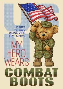 Military Cross Stitch Pattern -My Heroes Wear Combat Boots
