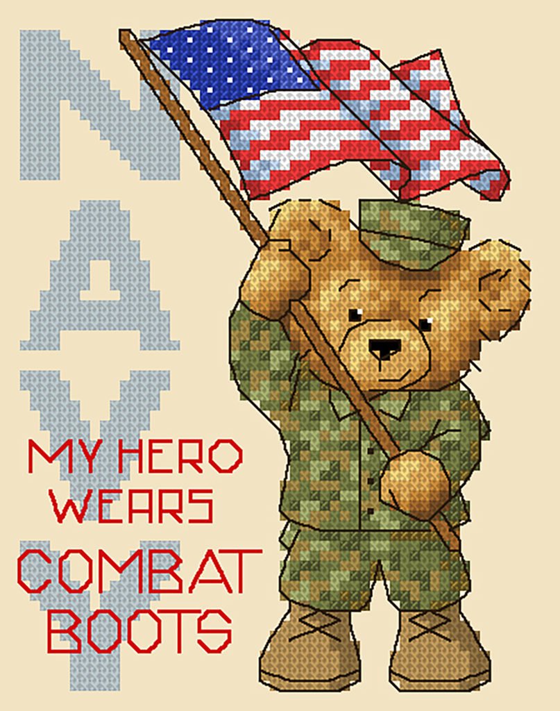 Boots In The House Ornament Size Armed Forces Cross Stitch