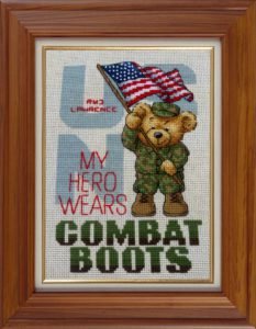 Navy cross stitch pattern - Boots in the house