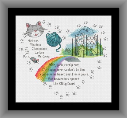 rainbow bridge cross stitch for cats