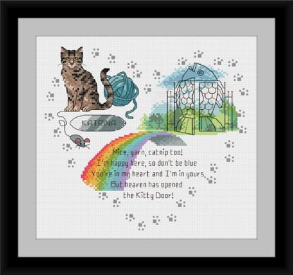 rainbow bridge cross stitch for cats